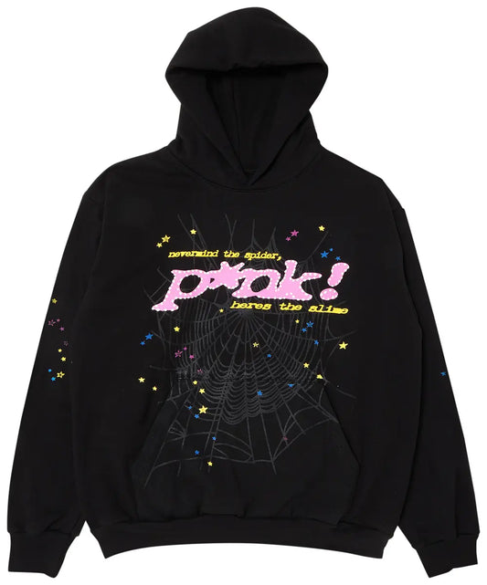 Sp5der P*nk Hoodie Set - (Black)
